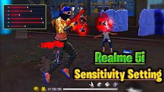 Realme 5i Free Fire Headshot setting 2024  Best Sensitivity Settings  Sensitivity + Hud Settings