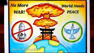 Hiroshima Nagasaki Day Poster drawing  Anti Nuclear Day poster Drawing  Stop War Drawing  Poster