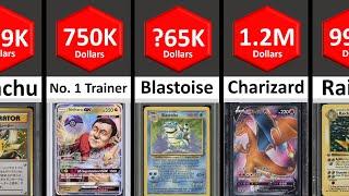 Top 50 Most Expensive Pokemon Cards of all Time 2023  STATS #comparison #comparisonvideo