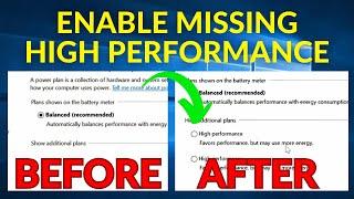 How to enable missing high performance power plan on windows 1011 2024  Restore high performance