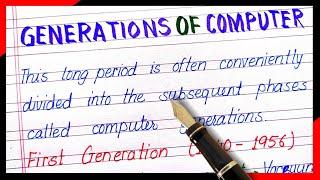 Computer generation  Generation of computer  computer generation 1st to 5th  time period