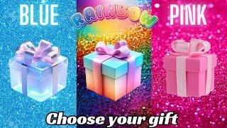 Choose your gift   3 gift box challenge  2 good and 1 bad #pinkvsblue #chooseyourgift