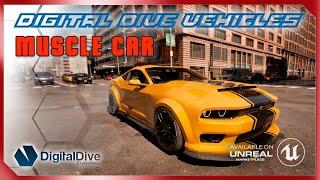 Drivable Cars Muscle Car & Advanced Pack - Unreal Engine Marketplace UE5 Cahos Vehicles - Musclecar