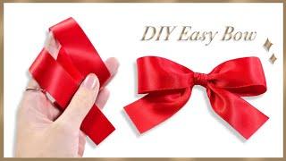 How to tie the perfect bow  DIY ribbon bow  How to make simple satin bow  Gift Wrapping Land