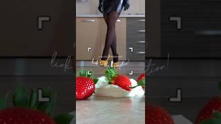 Pea vs. Whipped Cream Strawberries Heels Crushing Food Oddly Satisfying ASMR