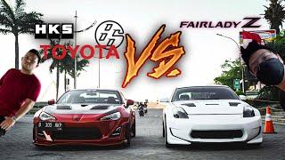 FRIENDLY DRAG RACE  NISSAN FAIRLADY 350z VS HKS SUPERCHARGED WIDEBODY TOYOTA 86 ft RAKA HERZA