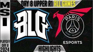 BLG vs PSG Highlights ALL GAMES  MSI 2024 Round 1 Knockouts Day 8  Bilibili Gaming vs PSG Talon