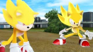 Modern Super Sonic V.S. Movie Super Sonic - The Race Finale Animation ソニック v. ソニック April Fools