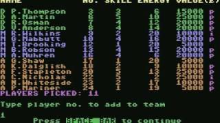 c64 Football Manager 1984