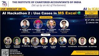 Webinar on “Al Hackathon2 Use Cases in MS Excel”  on 12th April2024  by AI in ICAI