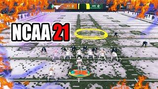 Madden 21 Next Gen Mod NCAA College Football Teams PC Oregon v Texas Snow Gameplay 4k 60fps Revamped