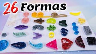 26 Formas o figuras Básicas de papel para Filigrana o quilling