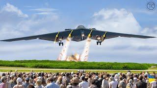 high alert US B-2 Bomber Performs Emergency Takeoff at Full Speed ​​Over Ukrainian Base