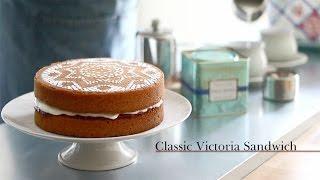 Victoria Sandwich Cake with Cream and Raspberry Jam