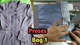 Proses menjahit baju..Bag. 1  saku variasi & tempat kancing sembunyi.