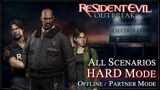 Resident Evil Outbreak PS2 - Hard Mode  All Scenarios  Partner Mode  Offiline