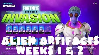 Chapter 2 Alien Artifacts Weeks 1 & 2 Guide Kymera - Fortnite Invasion Battle Royale - Season 7