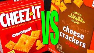 Cheez It or Dollar Tree Bakers Harvest Cheese Crackers - FoodFights Cheep vs Expensive Challenge
