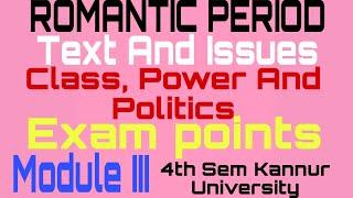 Class Power And Politics- Texts and Issues of the Romantic Period