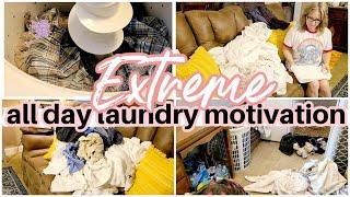 EXTREME ALL DAY LAUNDRY MOTIVATION  FOLD LAUNDRY WITH ME  MY LAUNDRY ROUTINE  CATCH UP ON LAUNDRY