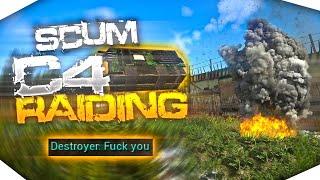 C4 RAID *SOLO*│CRAZY LOOT *MAYBE CHEATER?*│️Toxic player offend│SCUM│