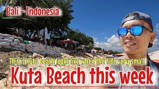 Kuta Beach condition now Low tide make this beach looks so wide #bali #balivlog #balitravelvlog