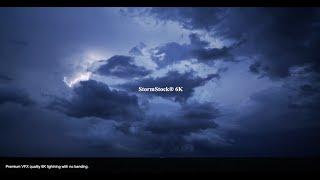Storm Stock Video - Highly-electrified supercell thunderstorm at dusk 6K