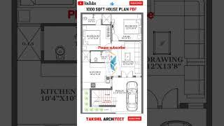 1000 Sqft House Plan 2 Bedrooms #houseplan #25x40houseplan #viral