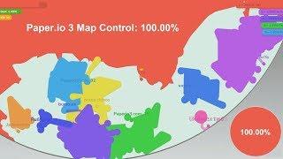 Paper.io 3 Map Control 100.00% Biggest Map in the World