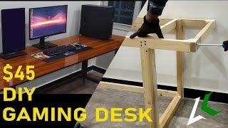 DIY Gaming Desk for $45  Built-in cable management desk setup  with Basic Tools Only