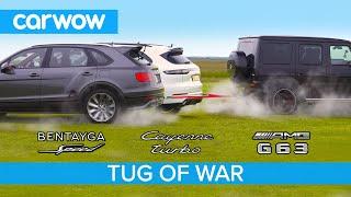 AMG G63 vs Bentley Bentayga Speed & Porsche Cayenne Turbo - TUG OF WAR