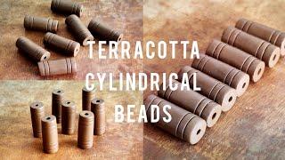 Terracotta Cylindrical beads using coils Terracotta Jewellery