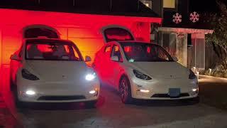 Dueling Teslas - Dance off to Michael Jacksons Beat It - Custom Light Show