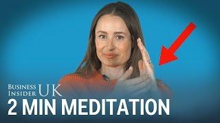 A meditation expert shows her stress relief tapping exercise which you can do in 2 minutes