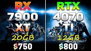 RX 7900 XT 20GB vs RTX 4070 Ti 12GB  PC Gameplay Tested