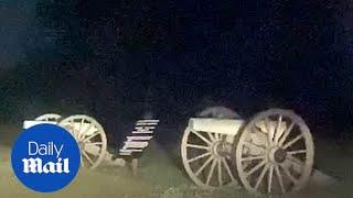 Spooky moment ghosts appear to run across Gettysburg field