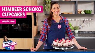 Himbeer Schokoladen Cupcakes  kleine cremige Törtchen