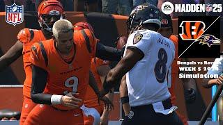 Madden 25 Cincinnati Bengals vs Baltimore Ravens Week 5 Sim 2024 Full 15 Minute Quarters Game Play