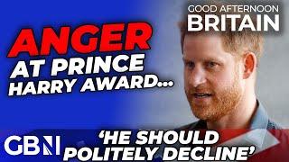 Prince Harry URGED to DECLINE memorial award as ANGER grows and Sussex ratings PLUMMET
