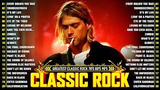 Best Classic Rock Songs 70s 80s 90s  Guns N Roses Aerosmith Bon Jovi Metallica Queen ACDC U2