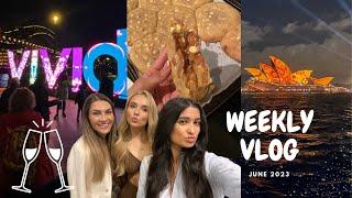 Sydney nights out  WEEKLY VLOG - vivid drunken nights and the most unreal biscoff lava cookies