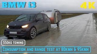 BMW i3 94Ah 550kg Towing Consumption Test