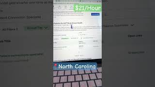 $21hr WFH Healthcare Job in North Carolina #workfromhome #onlinejobs #northcarolina