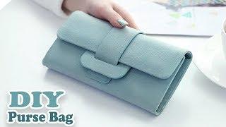 DIY CUTE PURSE BAG PU LATHER NO SEW  Woman Wallet Bag Tutorial Out Of Old Bag