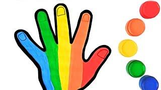 Draw Rainbow Hand for kidsToddlers