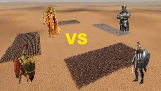 Ancient Warriors 1000 SPARTANS vs 1000 EGYPTIAN WARRIORS vs 1000 ROMAN SLDIERS vs 1000 KNIGHTS