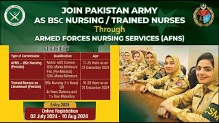 AFNS 2024 Online Registration  How to Apply Online Army Nurse 2024  Army Nursing 2024 #nurse