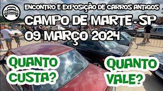 PREÇOS DOS CARROS ANTIGOS À VENDA NO CAMPO DE MARTE - PRIMEIRO DIA DO EVENTO