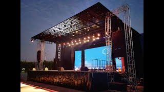 Gospel Truck ST150PROMAX stage trailer with 15×12×8m stage with sound，light，three huge LED wall