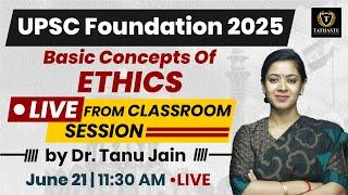 UPSC Foundation Batch 2025  Basic Concepts of Ethics   By Dr. Tanu Jain Maam  Tathastu ICS